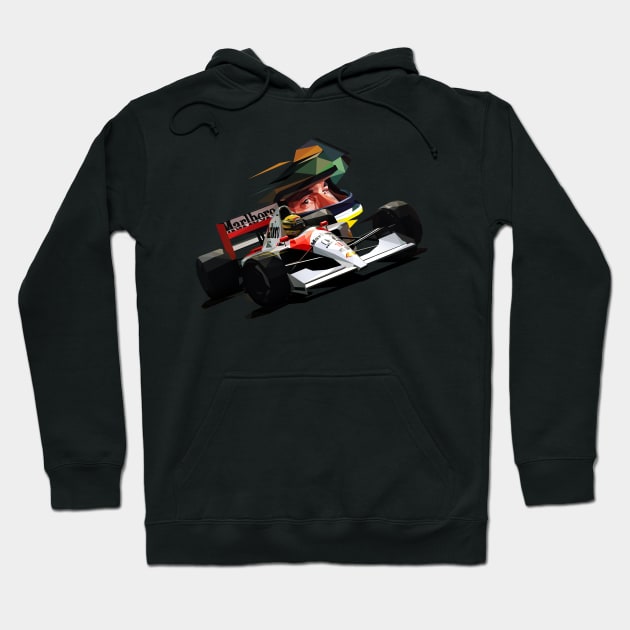 Ayrton Senna Full Color Hoodie by pxl_g